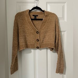 NWOT Chenille Cropped Sweater Cardigan